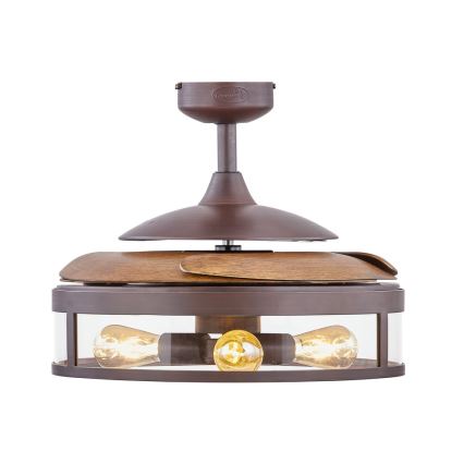 FANAWAY 212925 - Ventilateur de plafond LED CLASSIC 3xE27/4W/230V marron + Télécommande