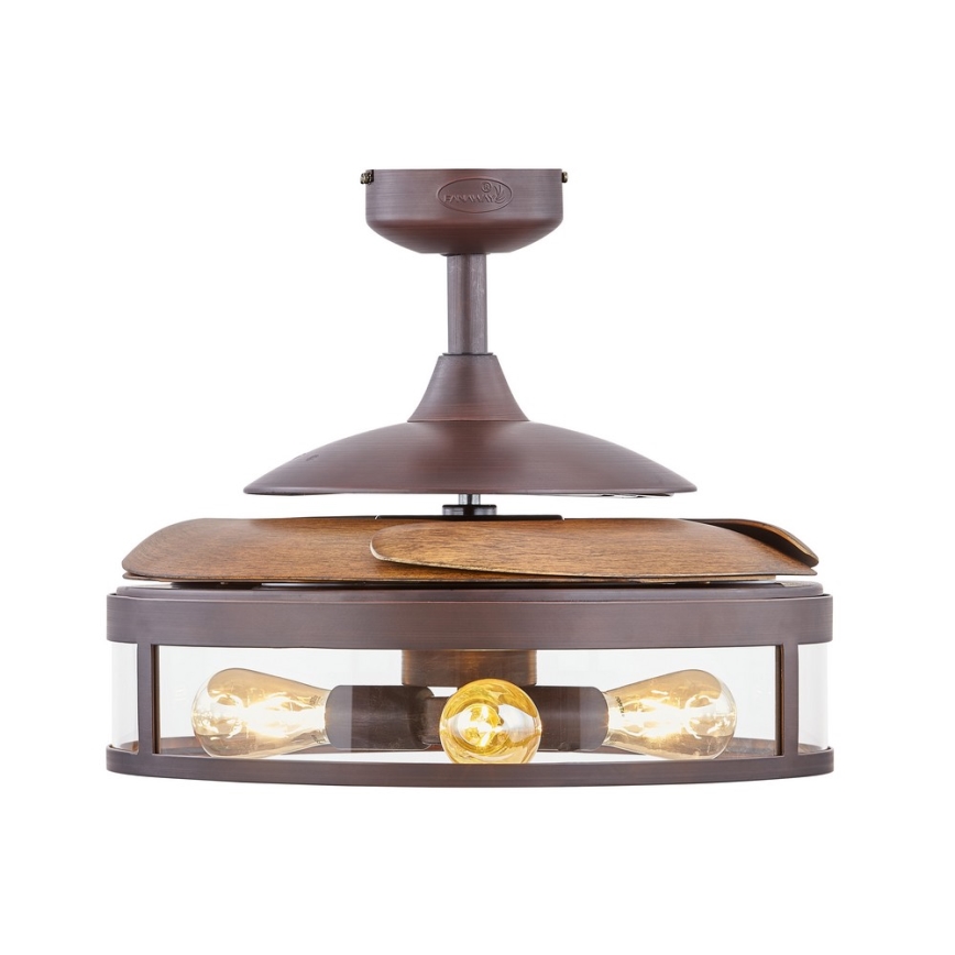 FANAWAY 212925 - Ventilateur de plafond LED CLASSIC 3xE27/4W/230V marron + Télécommande
