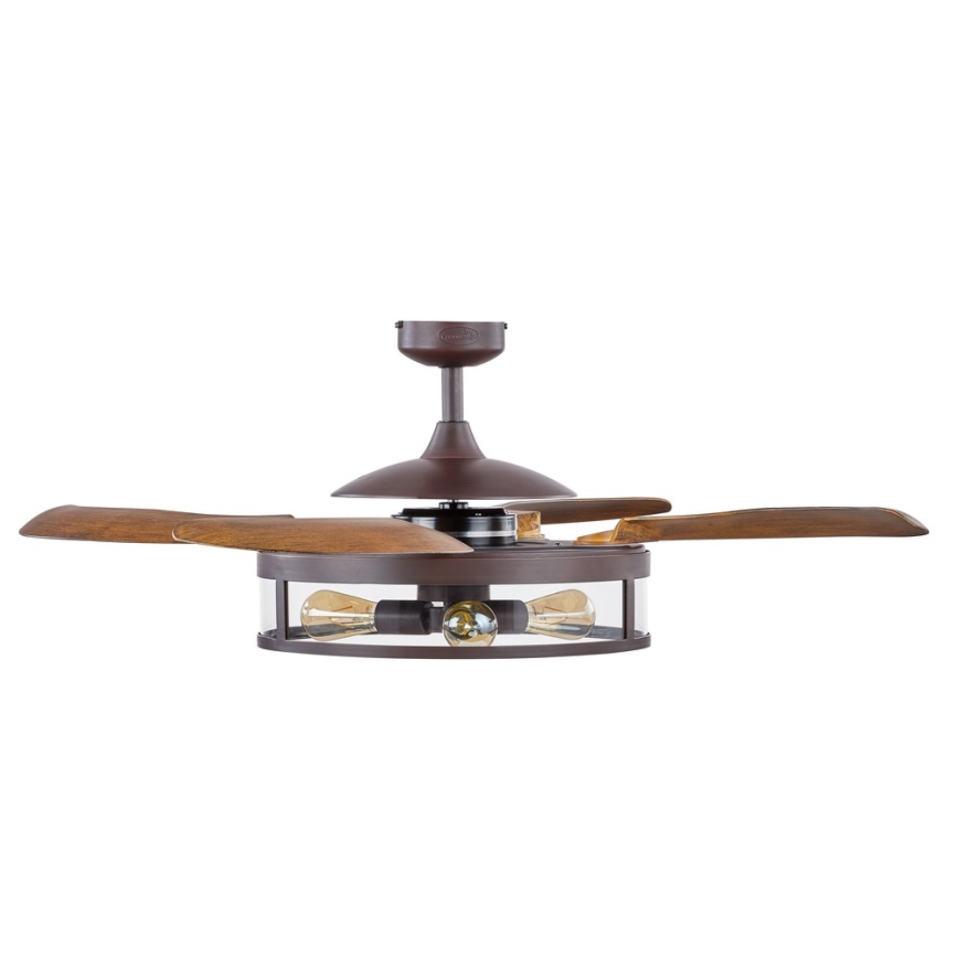 FANAWAY 212925 - Ventilateur de plafond LED CLASSIC 3xE27/4W/230V marron + Télécommande