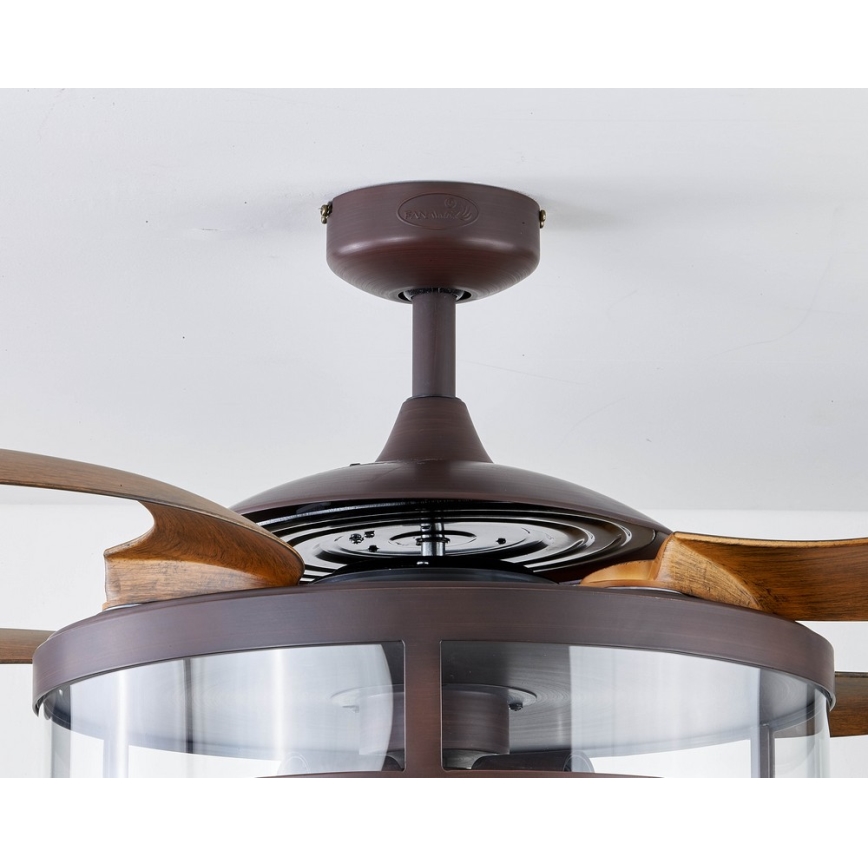 FANAWAY 212925 - Ventilateur de plafond LED CLASSIC 3xE27/4W/230V marron + Télécommande