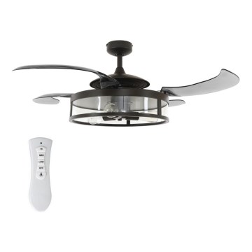 FANAWAY 212927 - Ventilateur de plafond LED CLASSIC 3xE27/4W/230V noir Ø 112 cm + télécommande