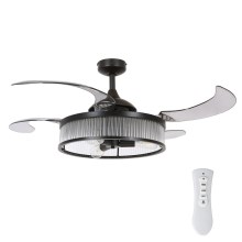 FANAWAY 212928 - Ventilateur de plafond LED CORBELLE 3xE27/4W/230V noir + télécommande
