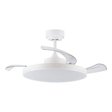 FANAWAY 21612949 - Ventilateur de plafond à intensité variable STROLL LED/30W/230V 2700/3500/5000K d. 106 cm blanc/transparent + télécommande