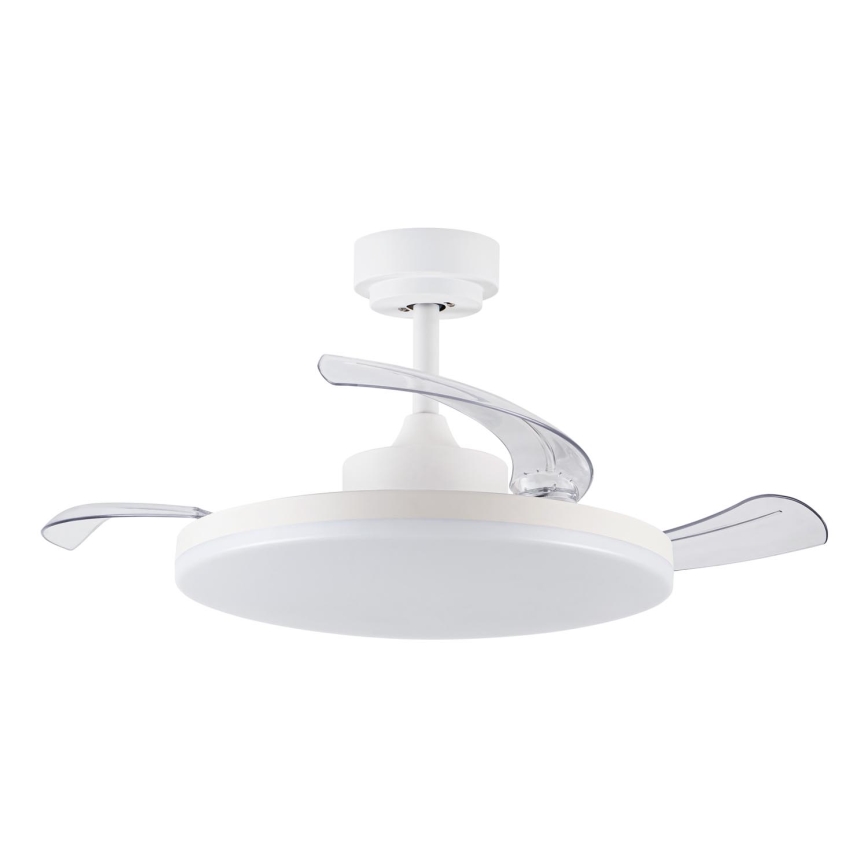 FANAWAY 21612949 - Ventilateur de plafond à intensité variable STROLL LED/30W/230V 2700/3500/5000K d. 106 cm blanc/transparent + télécommande
