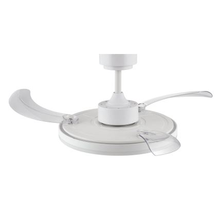 FANAWAY 21612949 - Ventilateur de plafond à intensité variable STROLL LED/30W/230V 2700/3500/5000K d. 106 cm blanc/transparent + télécommande