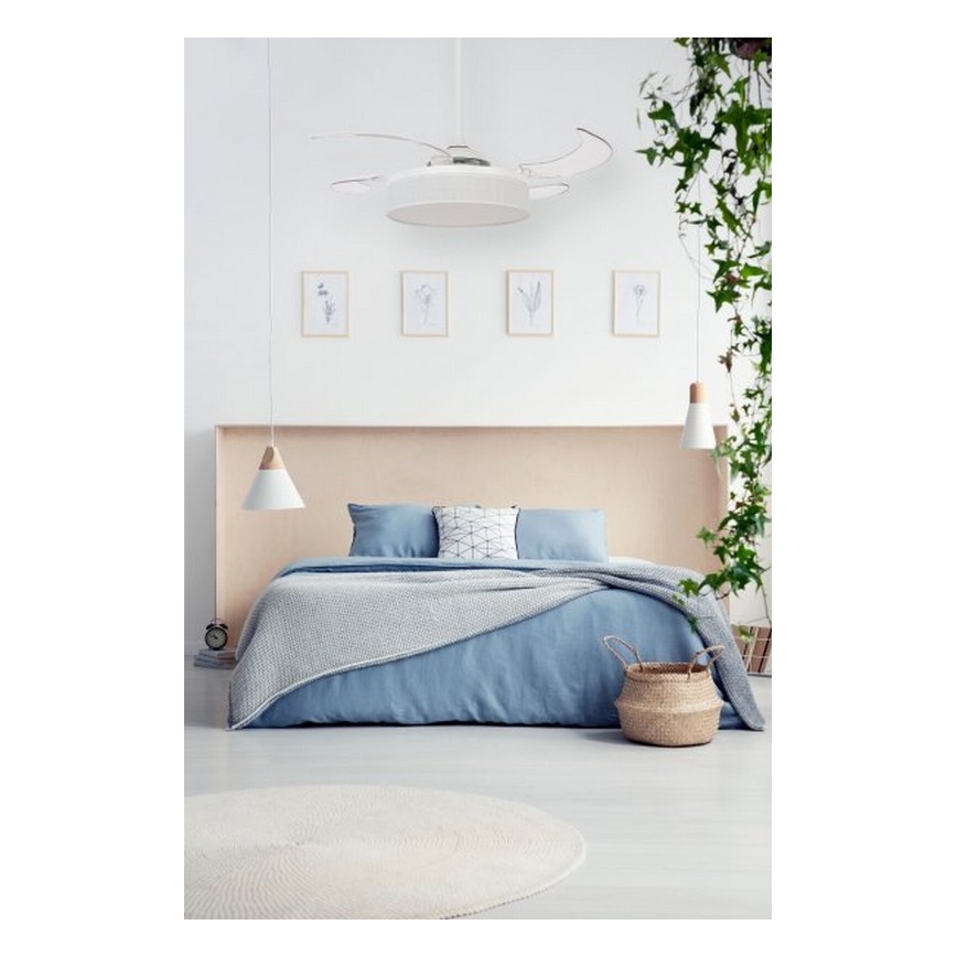 FANAWAY 511030 - Ventilateur de plafond LED FRASER 3xE27/20W/230V blanc + télécommande