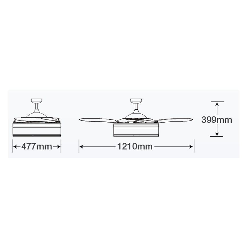 FANAWAY 511030 - Ventilateur de plafond LED FRASER 3xE27/20W/230V blanc + télécommande