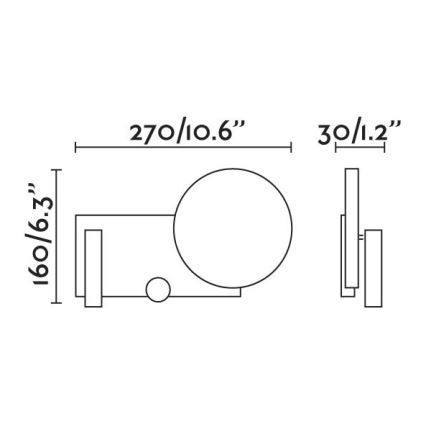 FARO 20065 - Petite lampe murale à intensité variable KLEE LED/10W/230V + LED/3W droit