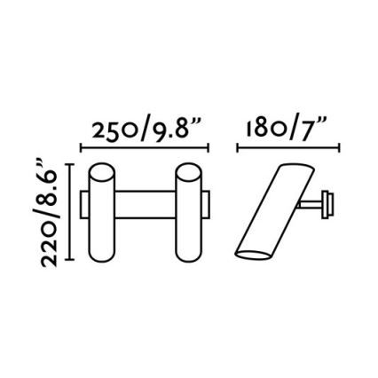 FARO 29876 - Applique murale LINK 2xGU10/11W/230V noire