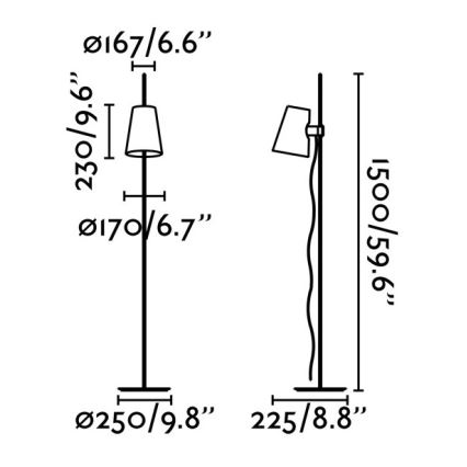 FARO 29998 - Lampadaire LUPE 1xE27/20W/230V brillant chromé