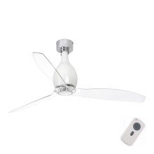 FARO 32020 - Ventilateur de plafond MINI ETERFAN blanc/transparent + télécommande