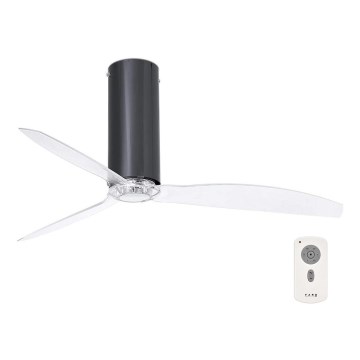 FARO 32035- Ventilateur de plafond TUBE FAN noir/transparent d. 128 cm + télécommande