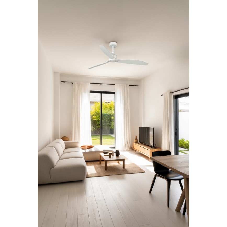 FARO 32101WP - Ventilateur de plafond JUST FAN M blanc d. 128 cm SMART + télécommande