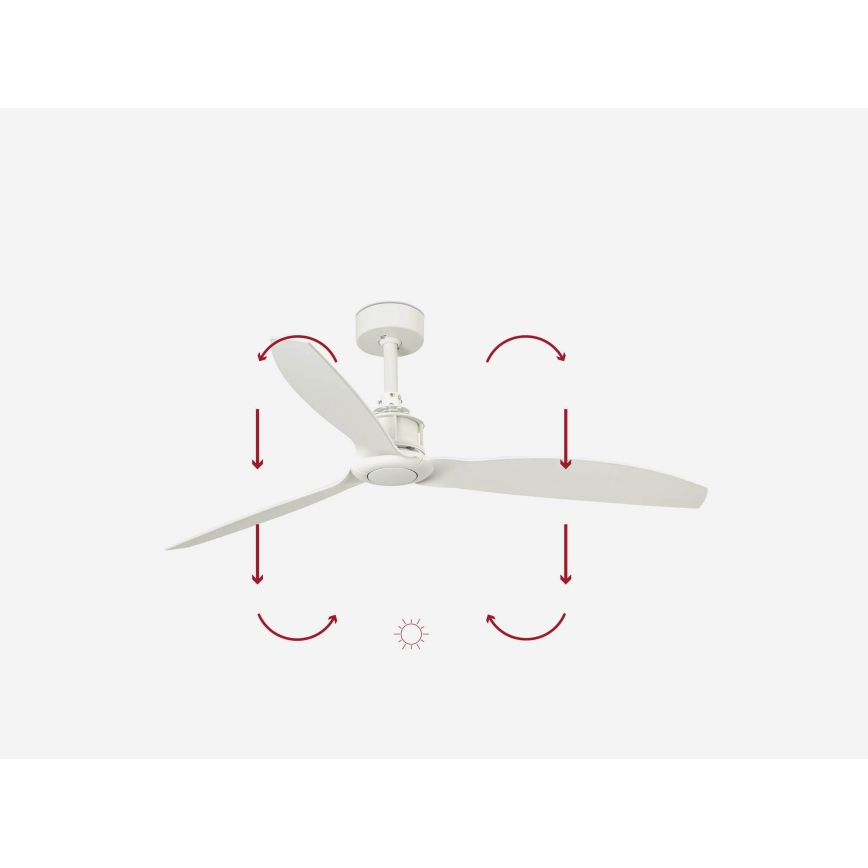 FARO 32101WP - Ventilateur de plafond JUST FAN M blanc d. 128 cm SMART + télécommande