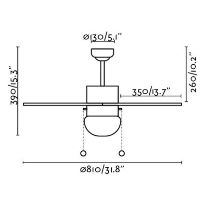 FARO 33179 - Ventilateur de plafond PALAO 1xE14/40W/230V