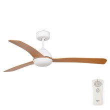 FARO 33341 - Ventilateur de plafond GRID blanc/marron + télécommande
