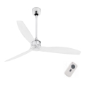 FARO 33394 - Ventilateur de plafond JUST FAN chrome brillant/transparent + Télécommande