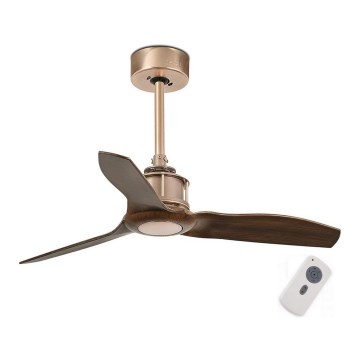 FARO 33423 - Ventilateur de plafond JUST FAN marron/cuivre d. 81 cm + télécommande