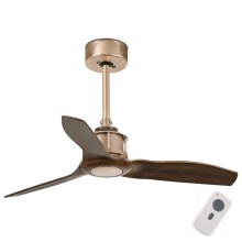 FARO 33423 - Ventilateur de plafond JUST FAN marron/cuivre + télécommande