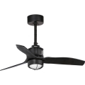 FARO 33424WT1N - Ventilateur de plafond LED dimmable JUST FAN S LED/16W/230V Ø 81 cm noir Wi-Fi Tuya + télécommande