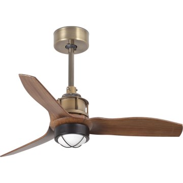 FARO 33428WT1N - Ventilateur de plafond LED dimmable JUST FAN S LED/16W/230V Ø 81 cm brun/laiton Wi-Fi Tuya + télécommande