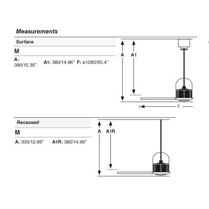 FARO 33436 - Ventilateur de plafond WEAVER M Ø 128 cm, laiton/noir + télécommande
