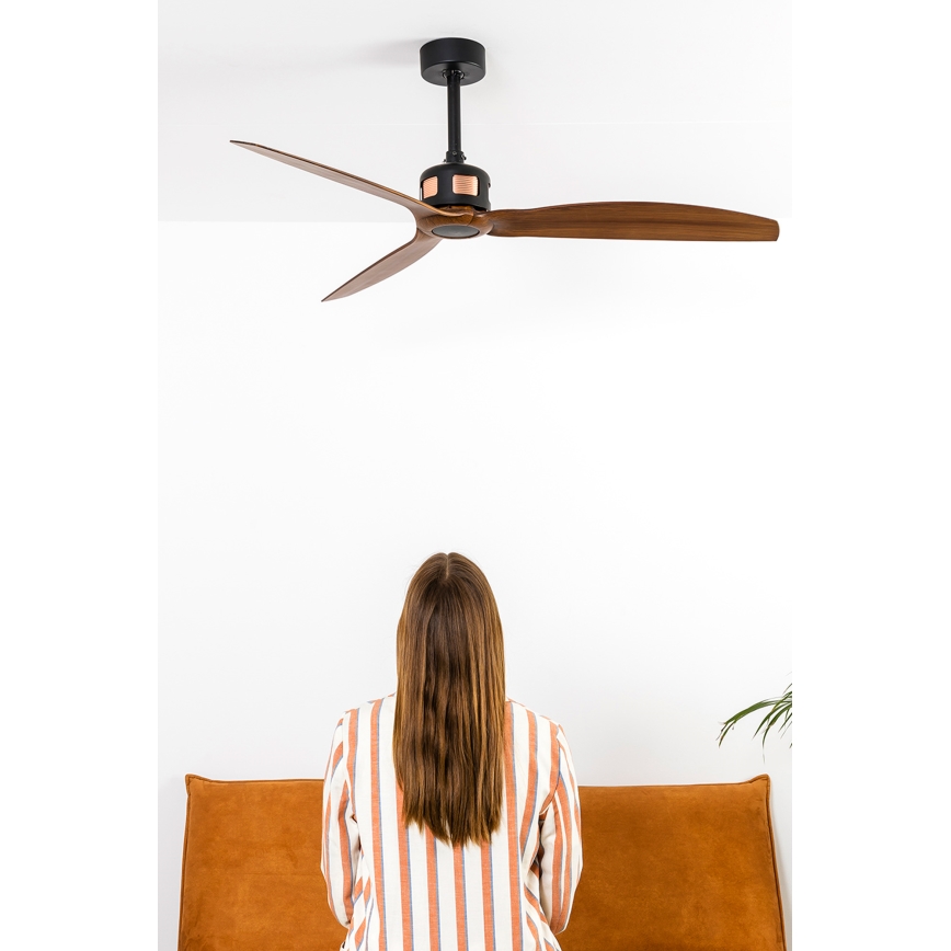 FARO 33451WT - Ventilateur de plafond COPPER FAN M Ø 128 cm brun/noir Wi-Fi Tuya + télécommande