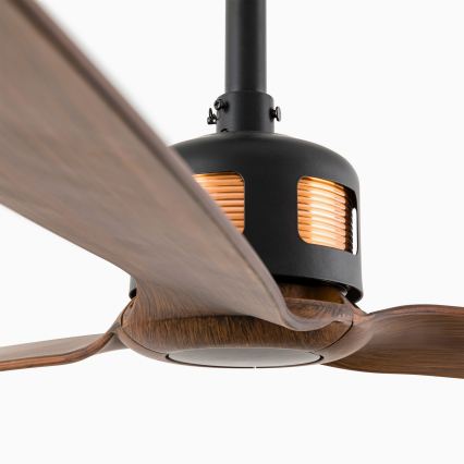 FARO 33451WT - Ventilateur de plafond COPPER FAN M Ø 128 cm brun/noir Wi-Fi Tuya + télécommande