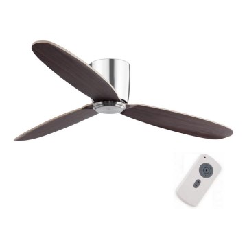 FARO 33472N - Ventilateur de plafond NIAS chrome mat/marron d. 132 cm + Télécommande