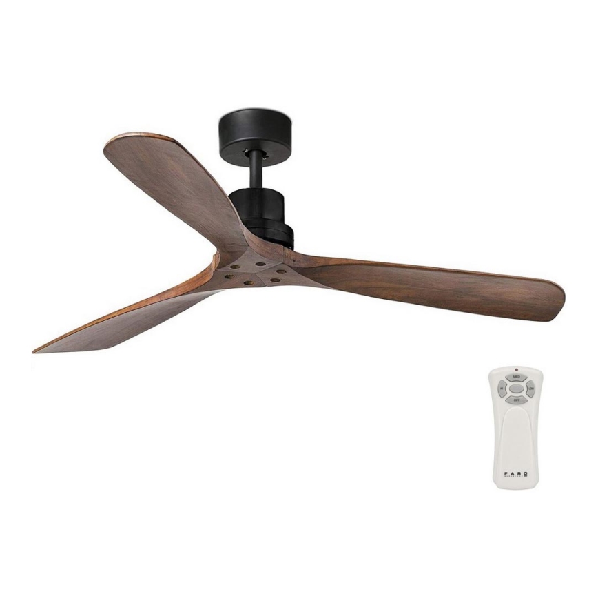 FARO 33516DC - Ventilateur de plafond LANTAU noir/marron d. 132 cm + télécommande