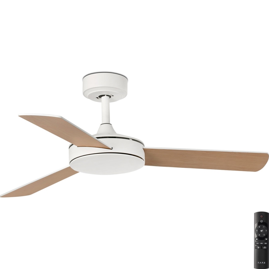 FARO 33603DC - Ventilateur de plafond MINI MALLORCA S marron/blanc d. 106 cm + télécommande