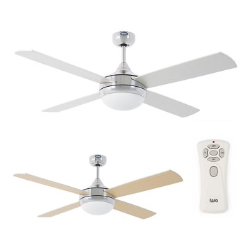 FARO 33701 - Ventilateur de plafond ICARIA avec télécommande 2xE27/20W/230V gris d. 132 cm + télécommande