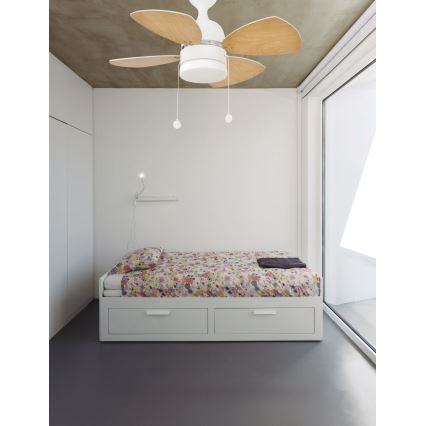 FARO 33704 - Ventilateur de plafond MEDITERRÁNEO 1xE14/8W/230V blanc/marron