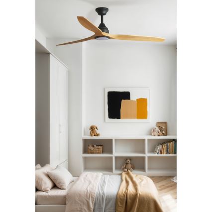 FARO 33719DCT - Ventilateur de plafond LED dimmable ALO LED/20W/230V 2700/4000/6500K brun/noir Ø 152 cm Wi-Fi Tuya + télécommande