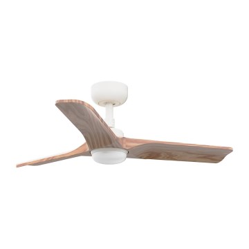 FARO 33805-1TW - Ventilateur de plafond à LED dimmable HEYWOOD S LED/10W/230V/2700/3000/4000K bois/blanc, diamètre 90 cm + télécommande