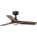 FARO 33806WT1S - ventilateur de plafond LED à intensité variable HEYWOOD S LED/10W/230V 2700/3000/4000K diam. 90 cm bois/noir Wi-Fi Tuya + télécommande