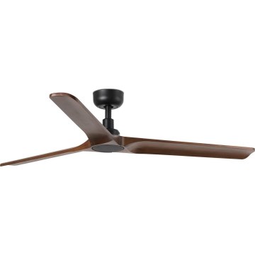 FARO 33809WT - Ventilateur de plafond HEYWOOD L bois/noir Ø 132 cm Wi-Fi Tuya + télécommande