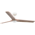FARO 33810WT1S - Ventilateur de plafond LED dimmable HEYWOOD L LED/10W/230V 2700/3000/4000K Ø 132 cm bois/blanc Wi-Fi Tuya + télécommande