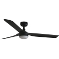 FARO 33815WT-21 - Ventilateur de plafond LED dimmable PUNT M LED/18W/230V 2700/3000/4000K noir Ø 132 cm Wi-Fi Tuya + télécommande