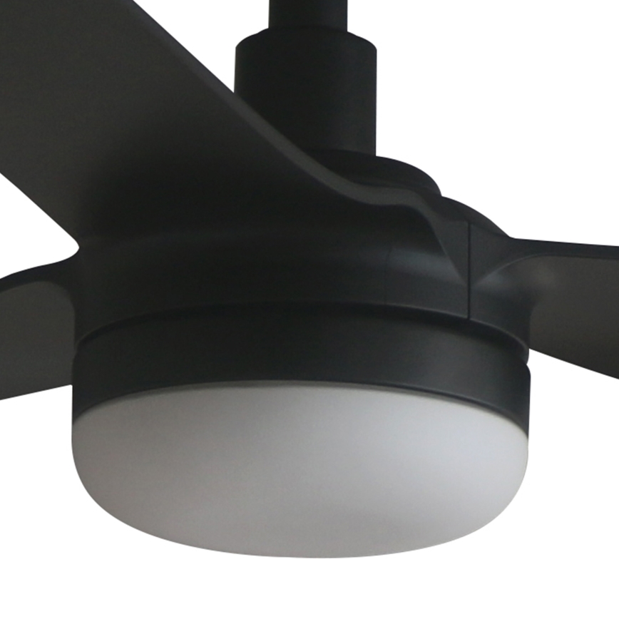 FARO 33815WT1S - Ventilateur de plafond LED dimmable PUNT M - 18 W, 230 V, 2700/3000/4000 K, Ø 132 cm, noir, Wi‑Fi Tuya + télécommande