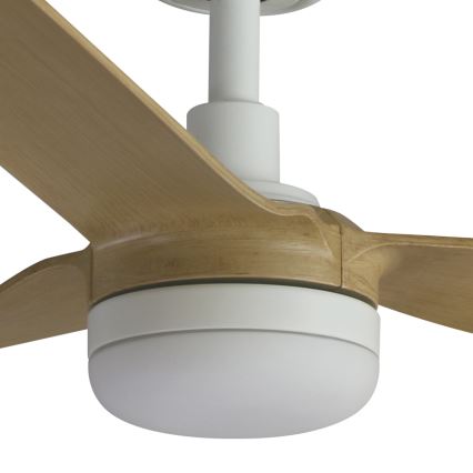 FARO 33816WT1S - Ventilateur de plafond LED à intensité réglable PUNT M LED/18W/230V 2700/3000/4000K Ø 132 cm beige/blanc Wi-Fi Tuya + télécommande