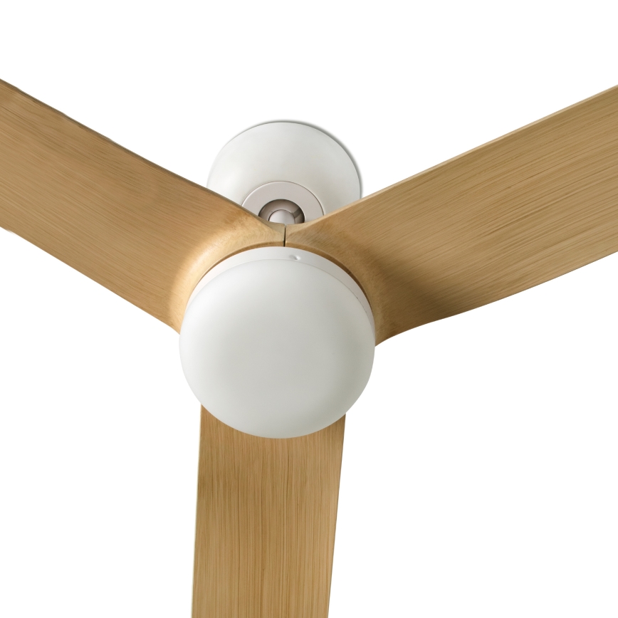 FARO 33816WT1S - Ventilateur de plafond LED à intensité réglable PUNT M LED/18W/230V 2700/3000/4000K Ø 132 cm beige/blanc Wi-Fi Tuya + télécommande