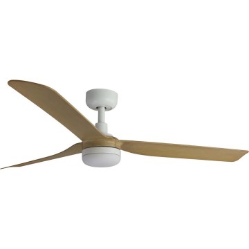 FARO 33816WT1S - Ventilateur de plafond LED à intensité réglable PUNT M LED/18W/230V 2700/3000/4000K Ø 132 cm beige/blanc Wi-Fi Tuya + télécommande