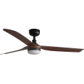 FARO 33817WT-21 - Ventilateur de plafond LED dimmable PUNT M LED/18W/230V marron/noir Ø 132 cm Wi-Fi Tuya + télécommande