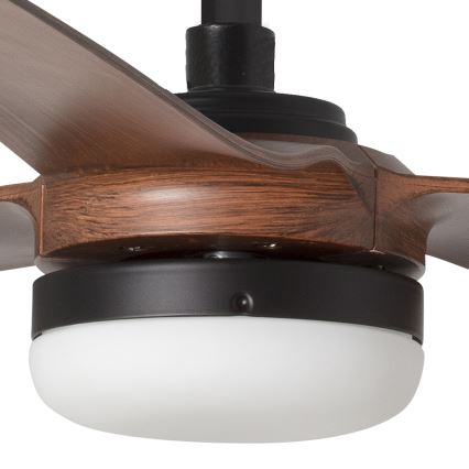 FARO 33817WT-21 - Ventilateur de plafond LED dimmable PUNT M LED/18W/230V marron/noir Ø 132 cm Wi-Fi Tuya + télécommande