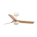FARO 33821-1TW - Ventilateur de plafond LED dimmable MINI PUNT S avec LED 10 W (2700/3000/4000 K), finition bois/blanc, Ø 90 cm + télécommande incluse