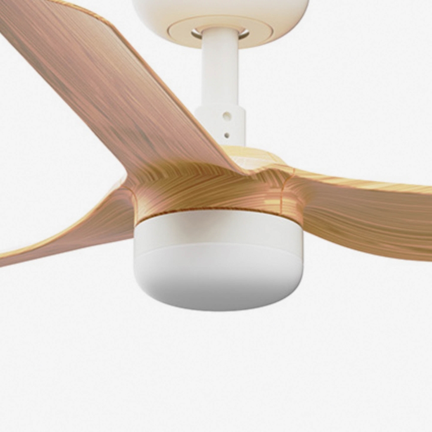FARO 33821-1TW - Ventilateur de plafond dimmable MINI PUNT S à LED 10W (2700/3000/4000K), bois/blanc, diam. 90 cm + télécommande