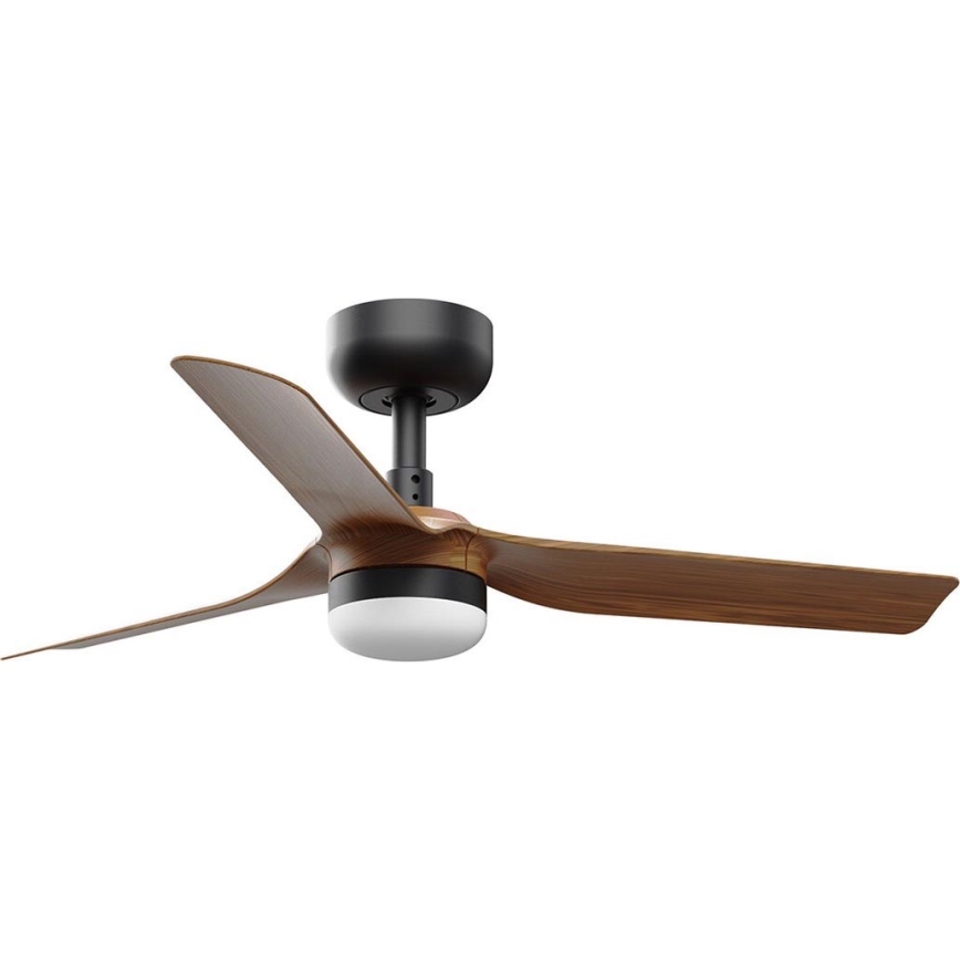 FARO 33823WT-1TW - Ventilateur de plafond à intensité variable MINI PUNT S LED/10W/230V 2700/4000/6000K marron/noir d. 90 cm Wi-Fi Tuya + Télécommande