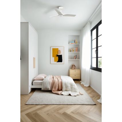 FARO 33824-1TW - ventilateur de plafond dimmable à LED HEY S LED/10W/230V 2700/3000/4000K blanc Ø 90 cm + télécommande