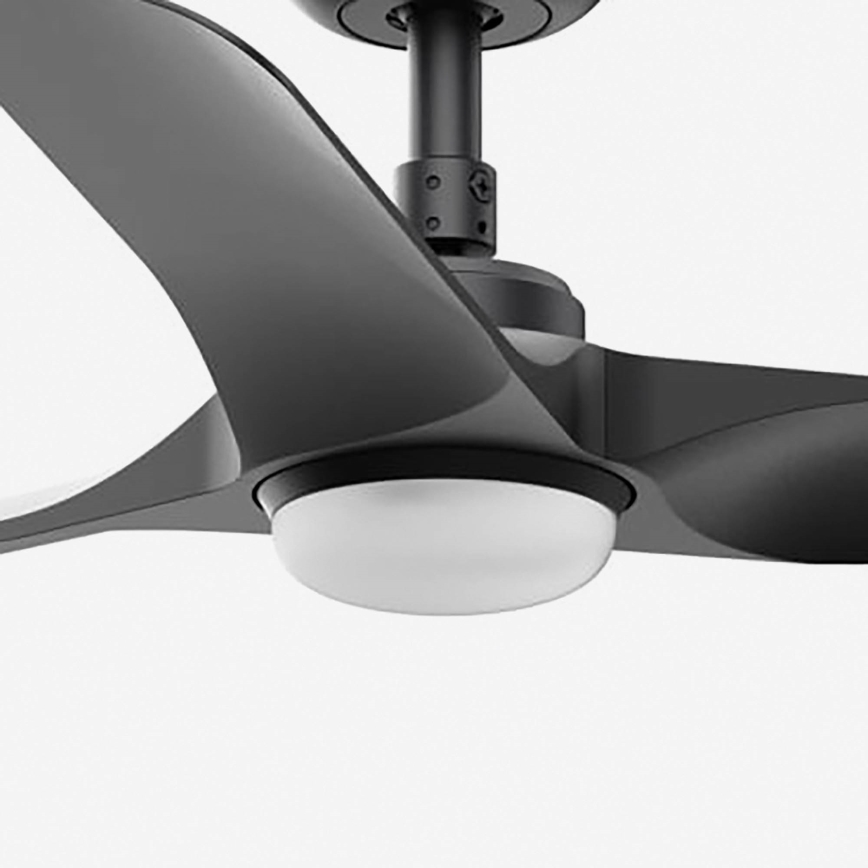 FARO 33825-1TW - Ventilateur de plafond LED réglable en intensité HEY S LED/10W/230V 2700/3000/4000K noir Ø 90 cm + télécommande